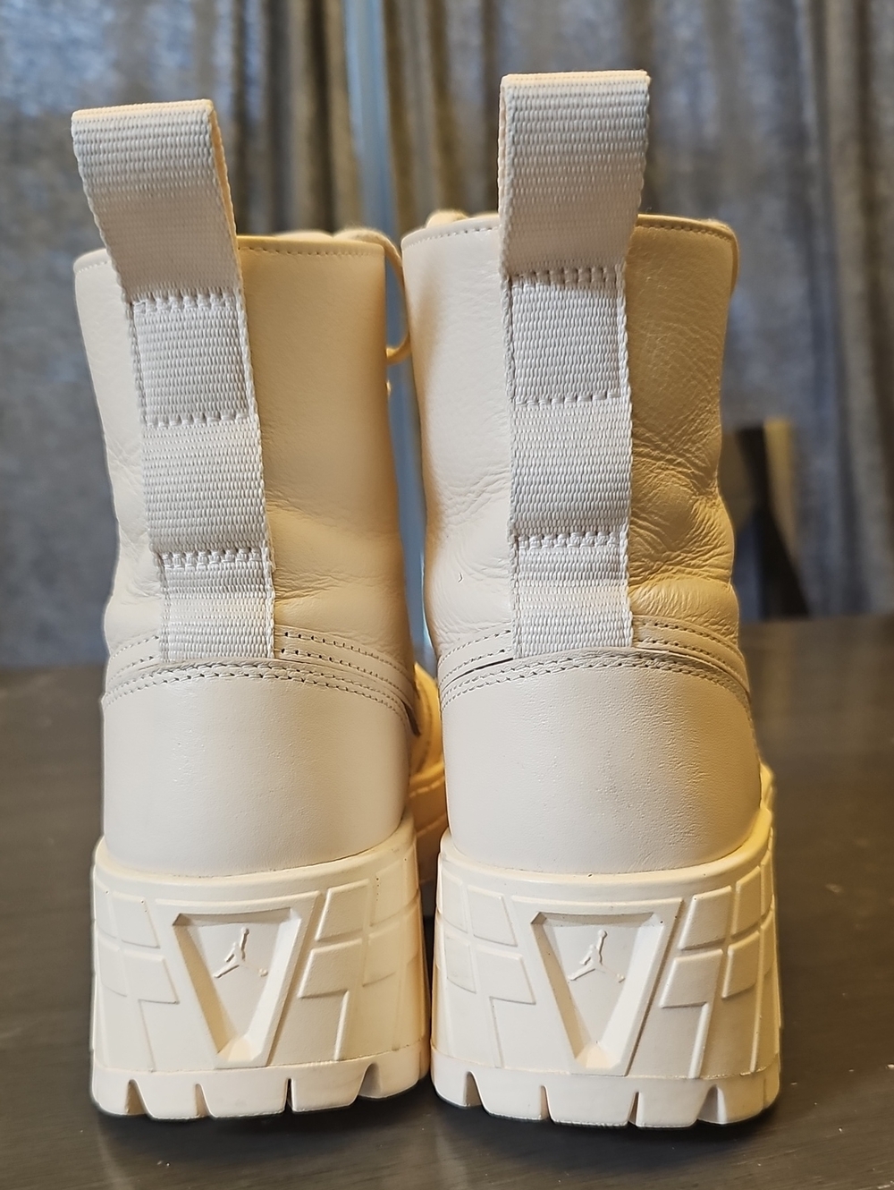 Nike Air Jordan Women’s Cream High-Top Platform Sneakers - Picture 3 of 5